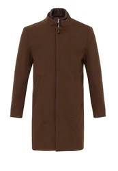 Antioch Wintermantel Stand Collar Braun/Khaki/Dunkelbraun/Grau