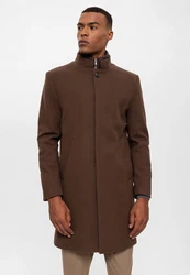 Antioch Wintermantel Stand Collar Braun/Khaki/Dunkelbraun/Grau