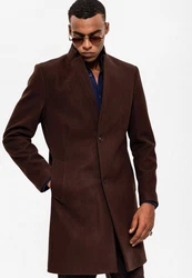 Antioch Wintermantel Stand Collar Braun/Dunkelbraun/Dunkelrot