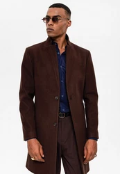 Antioch Wintermantel Stand Collar Braun/Dunkelbraun/Dunkelrot
