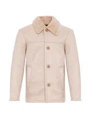 Antioch Winterjacke Faux Fur Collar Suede Coat Beige