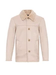 Antioch Winterjacke Faux Fur Collar Suede Coat Beige