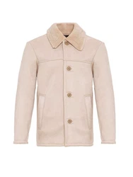 Antioch Winterjacke Faux Fur Collar Suede Coat Beige