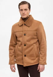 Antioch Winterjacke Faux Fur Collar Suede Coat 
