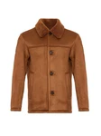 Antioch Winterjacke Faux Fur Collar Suede Coat Braun/Orange