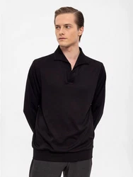 Antioch Sweatshirt Turndown Collar Schwarz