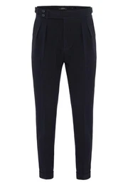 7/8-Strandhose Bukres - High Waist - Buckle Detailed - Pleated -Textured