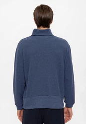 Antioch Sweatshirt Turtleneck Ribbed Jumper Dunkelblau/Grau/Blau/Hellblau