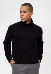 Antioch Sweatshirt Turtleneck Ribbed Jumper Schwarz