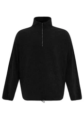 Antioch Sweatshirt Half Zip High Neck Sweatshirt Schwarz/Dunkelgrau