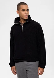 Antioch Sweatshirt Half Zip High Neck Sweatshirt Schwarz/Dunkelgrau