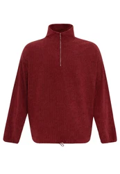 Antioch Sweatshirt Half Zip High Neck Sweatshirt Dunkelrot/Bordeaux