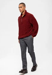 Antioch Sweatshirt Half Zip High Neck Sweatshirt Dunkelrot/Bordeaux