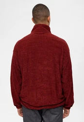 Antioch Sweatshirt Half Zip High Neck Sweatshirt Dunkelrot/Bordeaux