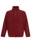 Antioch Sweatshirt Half Zip High Neck Sweatshirt Dunkelrot/Bordeaux