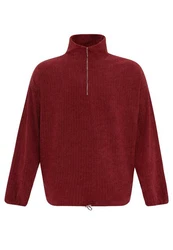 Antioch Sweatshirt Half Zip High Neck Sweatshirt Dunkelrot/Bordeaux