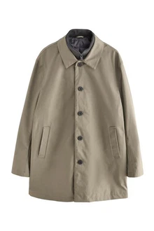 Next Steppmantel mit Trichterkragen Khaki/Beige/Dunkelgrün/Braun