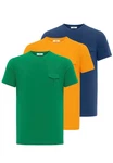 Dandalo Poloshirt Milos Mischfarben/Dunkelgrün/Gelb/Blau/Grün