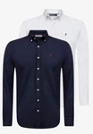 Jacey Quinn Blusenshirt 2 Pack Hellblau/Dunkelblau/Rot/Weiß