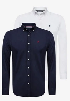 Jacey Quinn Blusenshirt 2 Pack Hellblau/Dunkelblau/Rot/Weiß