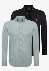 Jacey Quinn Blusenshirt 2 Pack Hellblau/Dunkelgrün/Blau/Grün