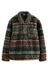 Next Fleecejacke Fleece-Hemdjacke mit Print Mischfarben/Gelb/Braun/Creme/Grün