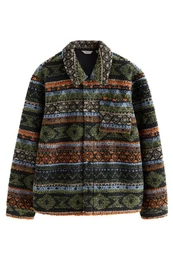 Fleecejacke Fleece-Hemdjacke mit Print (1-St)