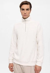 Antioch Sweatshirt Standing Collar Knitwear Beige/Khaki/Creme/Weiß/Braun