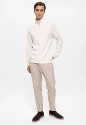 Antioch Sweatshirt Standing Collar Knitwear Beige/Khaki/Creme/Weiß/Braun