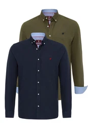 Williot Blusenshirt Matas Dunkelgrün/Dunkelblau/Hellblau