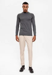 Antioch Sweatshirt Mock Turtleneck Jumper Dunkelgrau/Grau