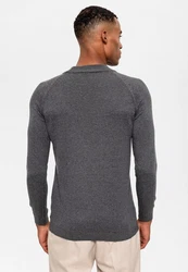 Antioch Sweatshirt Mock Turtleneck Jumper Dunkelgrau/Grau