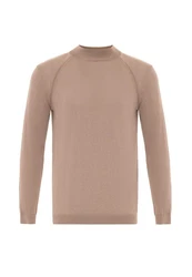 Antioch Sweatshirt Mock Turtleneck Jumper Beige/Braun/Khaki/Lila