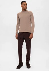 Antioch Sweatshirt Mock Turtleneck Jumper Beige/Braun/Khaki/Lila