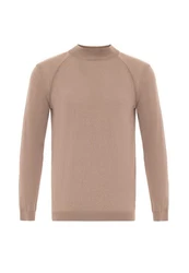 Antioch Sweatshirt Mock Turtleneck Jumper Beige/Braun/Khaki/Lila