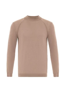 Antioch Sweatshirt Mock Turtleneck Jumper Beige/Braun/Khaki/Lila