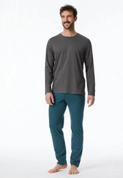 Pyjama Casual Essentials (Set, 2 tlg) langar, Rundhals-Ausschnitt, Muster