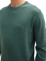 TOM TAILOR Strickpullover Basic Crewneck Knit tanne