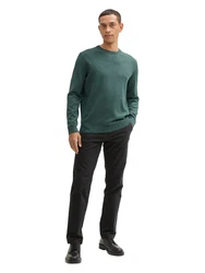 TOM TAILOR Strickpullover Basic Crewneck Knit tanne