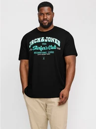 T-Shirt JJELOGO TEE SS O-NECK 2 COL AW24 S PLS mit Frontprint