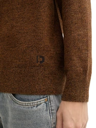 TOM TAILOR DENIM Pullover Braun/Orange