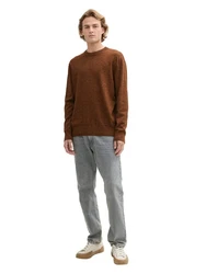 TOM TAILOR DENIM Pullover Braun/Orange