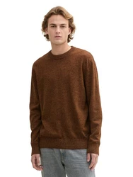 TOM TAILOR DENIM Pullover Braun/Orange