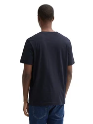 TOM TAILOR T-Shirt mit Frontprint dunkelblau / orange / weiß