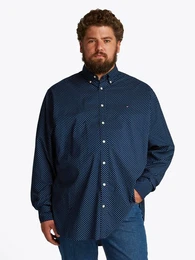 Tommy Hilfiger Big & Tall Langarmhemd BT-FLEX POPLIN POLKA DOT S-B in Groen Gren, Logostickerei