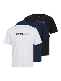 Rundhalsshirt JJECORP LOGO TEE PLAYSS NECK 3PK MP PLS (3-tlg)