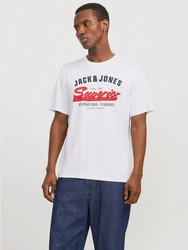Jack & Jones T-Shirt JJELOGO TEE SS O-NECK 2 COL SS25 SN Weiß/Grün/Creme