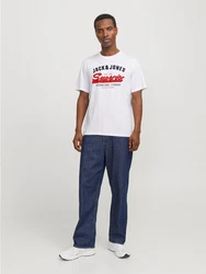 Jack & Jones T-Shirt JJELOGO TEE SS O-NECK 2 COL SS25 SN Weiß/Grün/Creme