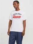 Jack & Jones T-Shirt JJELOGO TEE SS O-NECK 2 COL SS25 SN Weiß/Grün/Creme