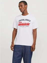Jack & Jones T-Shirt JJELOGO TEE SS O-NECK 2 COL SS25 SN Weiß/Grün/Creme